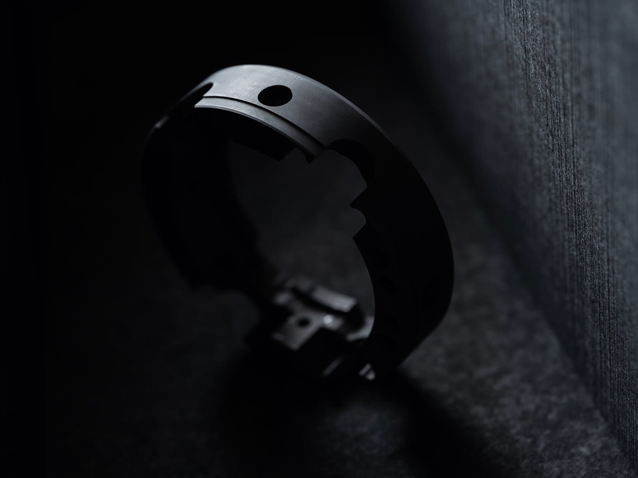 Närbild på rund grafit-detalj