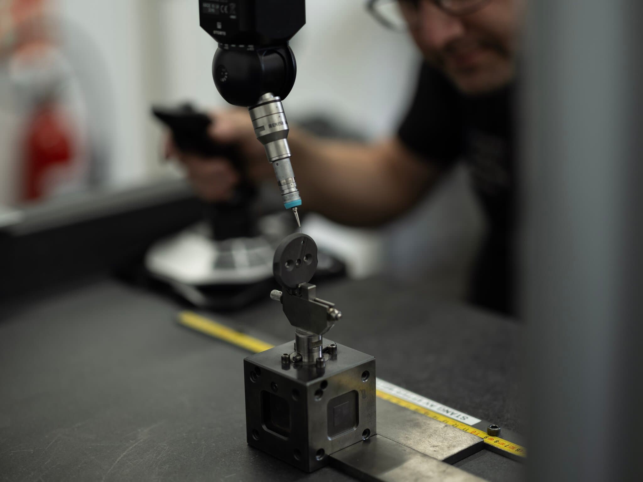 Detail image of high-precision graphite part production